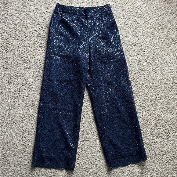 J. Crew Pants - J. Crew Dark Blue Sparkle Lace Trousers